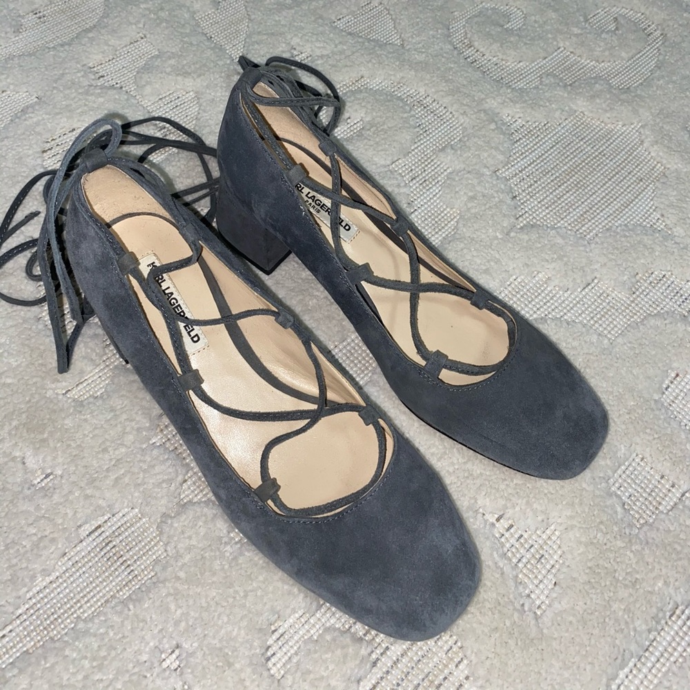 Karl Lagerfeld- Gray Charlie lace up heel